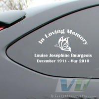 In Loving Memory Text With Butterfly Decal