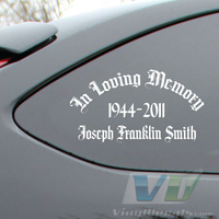 In Loving Memory Old English Text Decal