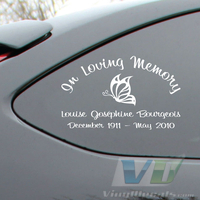 In Loving Memory Script 2 Text With Butterfly Decal