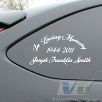 In Loving Memory Script Text Decal