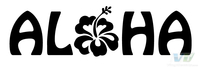Aloha with Hibiscus Flower Decal