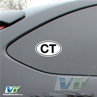 Connecticut State Euro Vinyl Decal Sticker