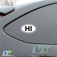 Hawaii State Euro Vinyl Decal Sticker