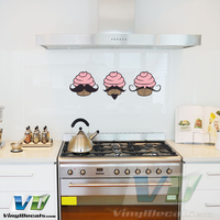 Mustache Cupcakes - Wall Art Decals