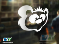 Rockin Panda Bear Vinyl Decal
