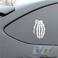 Grenade Gloves Skeleton Hand Vinyl Decal
