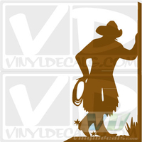 Cowboy Leaning Vinyl Decal