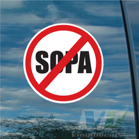 No to SOPA Vinyl Decal Sticker