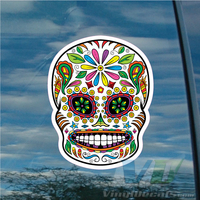 Sugar Skull Vinyl Decal Style 3