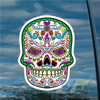 Sugar Skull Vinyl Decal Style 5