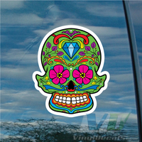 Sugar Skull Vinyl Decal Style 19