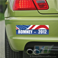 Romney 2012 American Flag Bumper Sticker