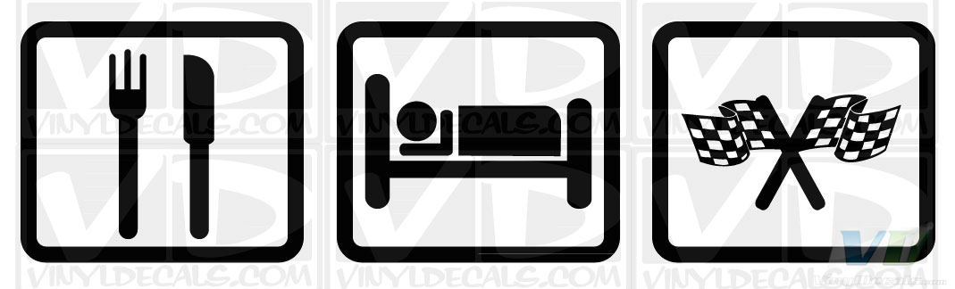 Eat Sleep Race Vinyl Decal Click to enlarge