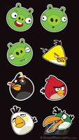 Angry Birds 8 pack Combo Vinyl  Decals