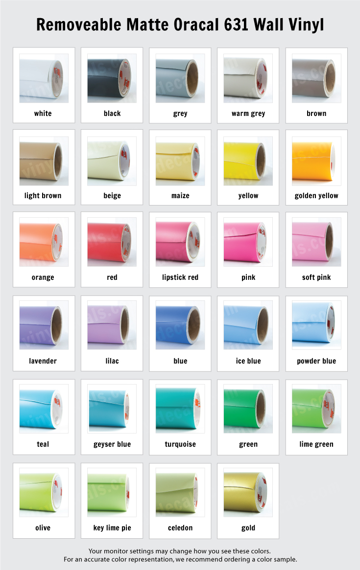 Vinyl Color Chart Color Chart